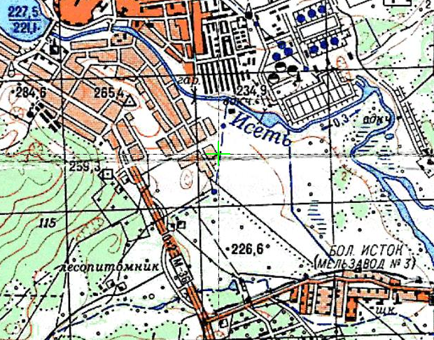 Питомник на фрагменте карты 1970-х гг.