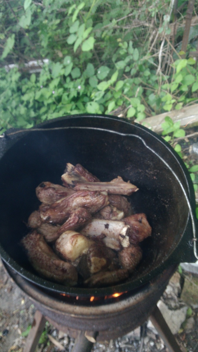 обжаренное до нужного состояния мясо