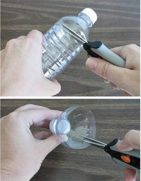 я потом сделал цветочек из горлышка и выкинул в окно,получилось эффектно