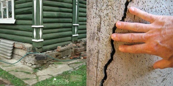 Пример неправильной постройки фундамента. 