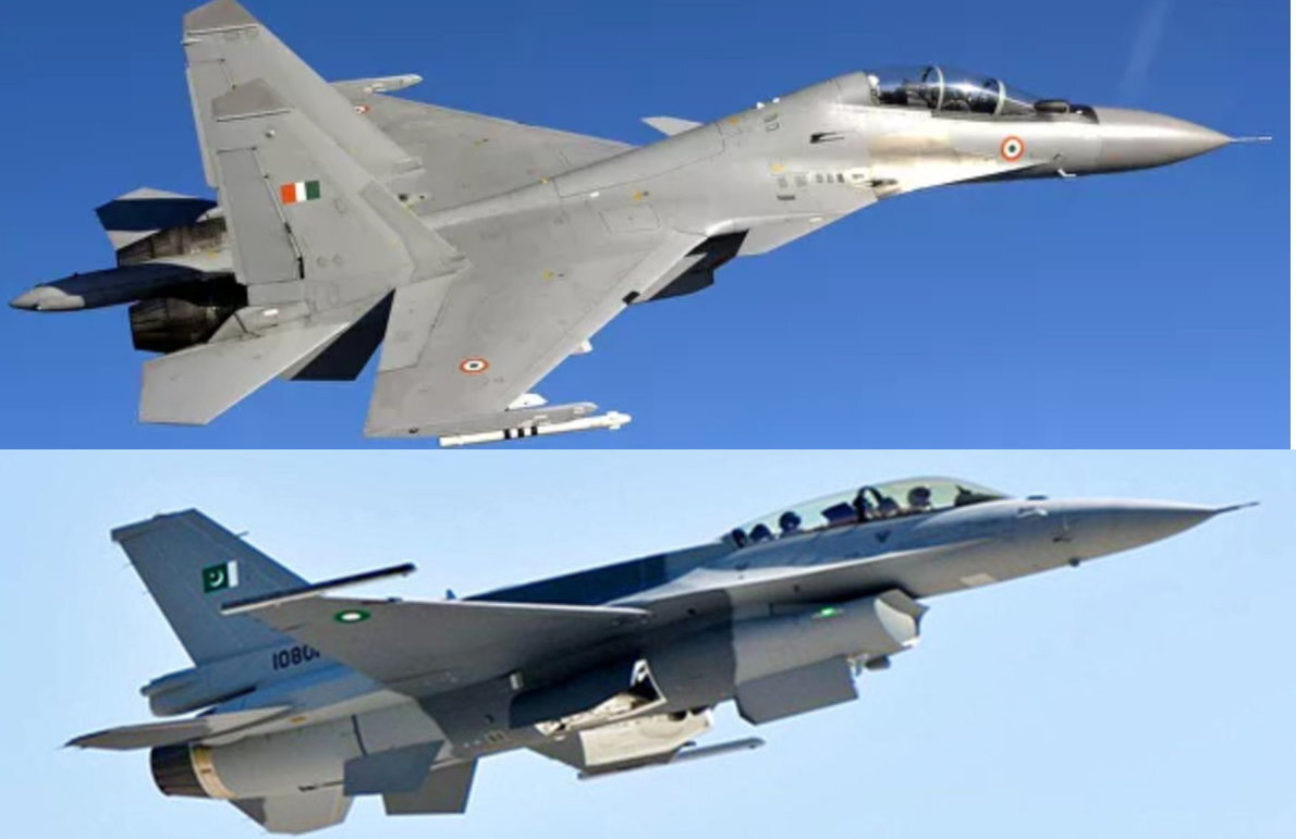 Индийский Су-30МКИ и пакистанский F-16