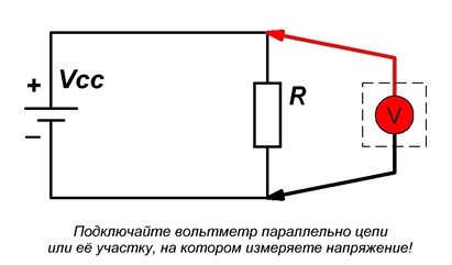 Как соединить вольтметр в цепь
