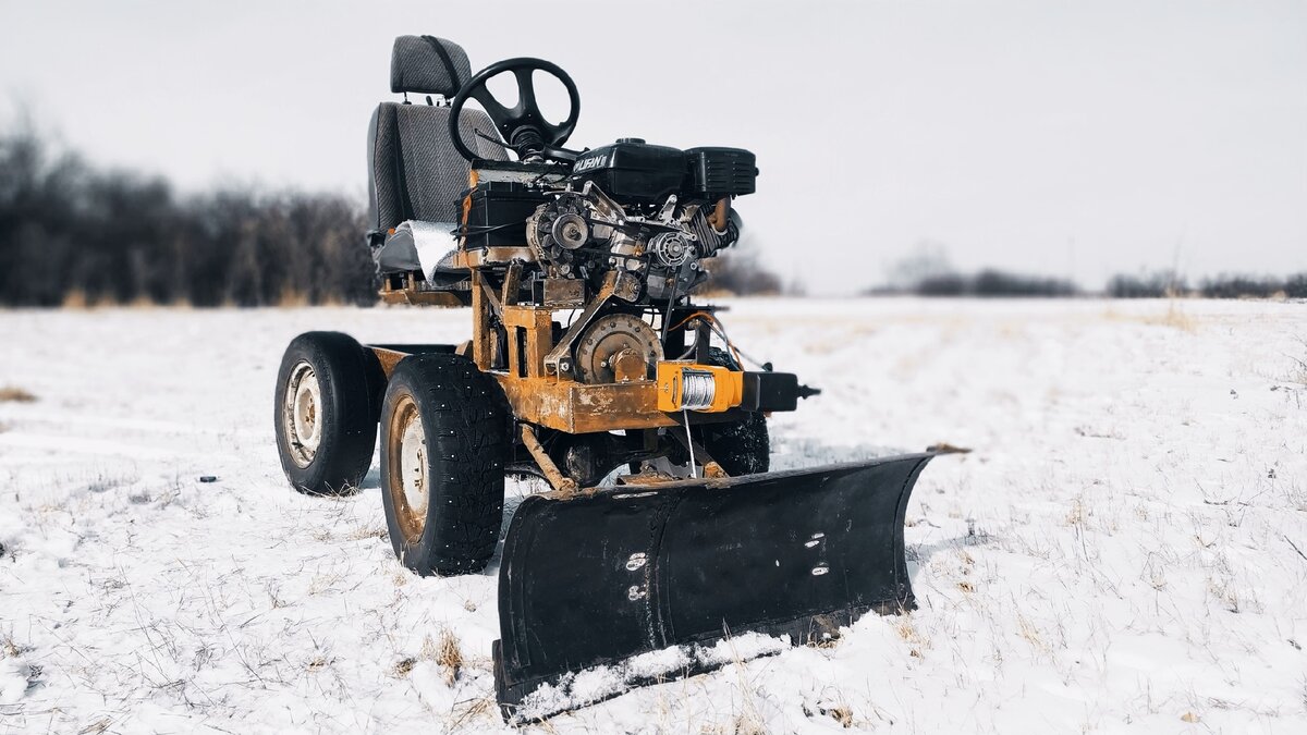 самодельный мини трактор переломка 4х4 (фото автора) лебедка и генератор