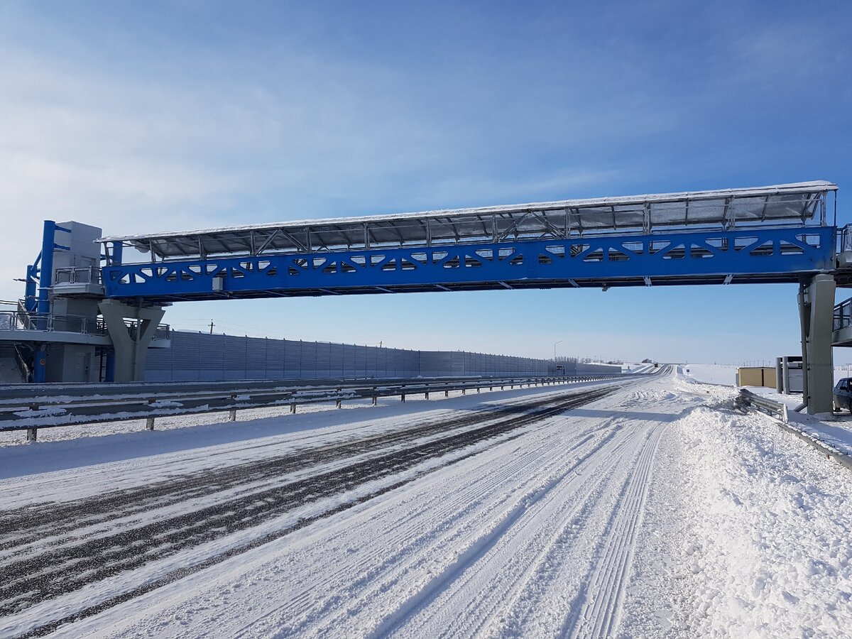 Трасса "Таврида" после снегопада в январе 2021г.