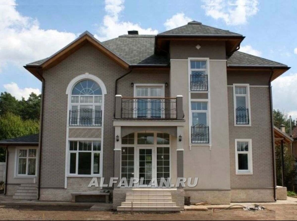 Проект дома 96А «Разумовский», 182 (250) м2, 3 (4 спальни) - элегантный загородный дом с элементами в стиле модерн.