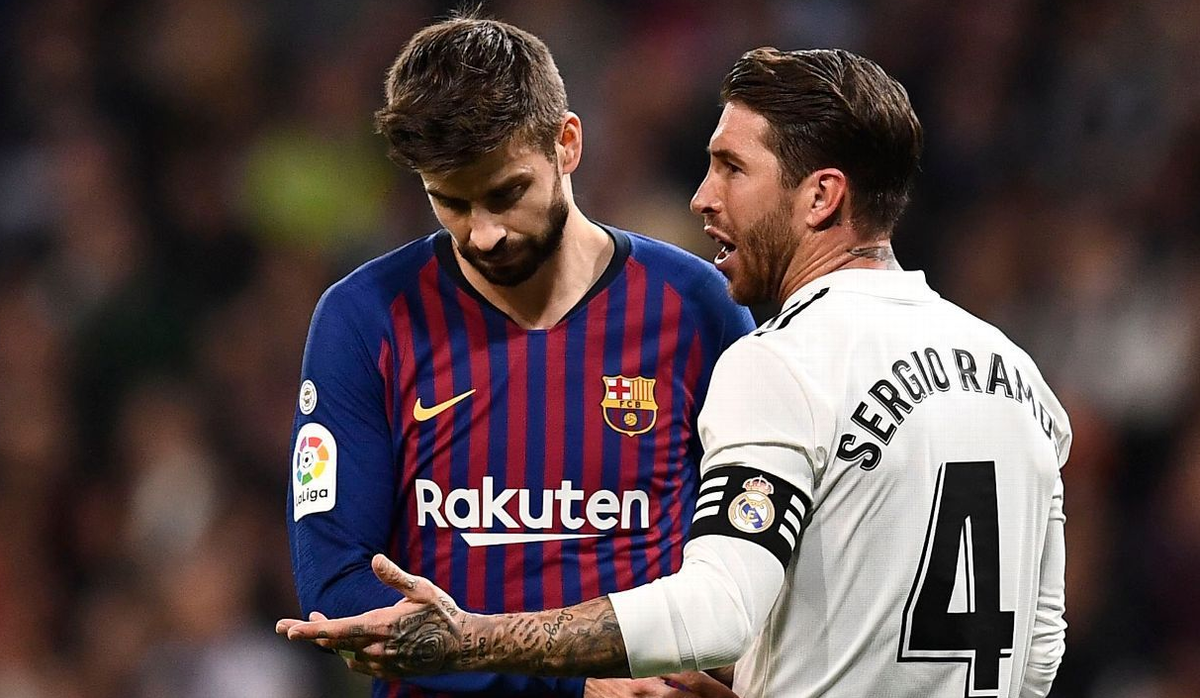 Серхио Рамос и Жерар Пике в Эль-Класико. 