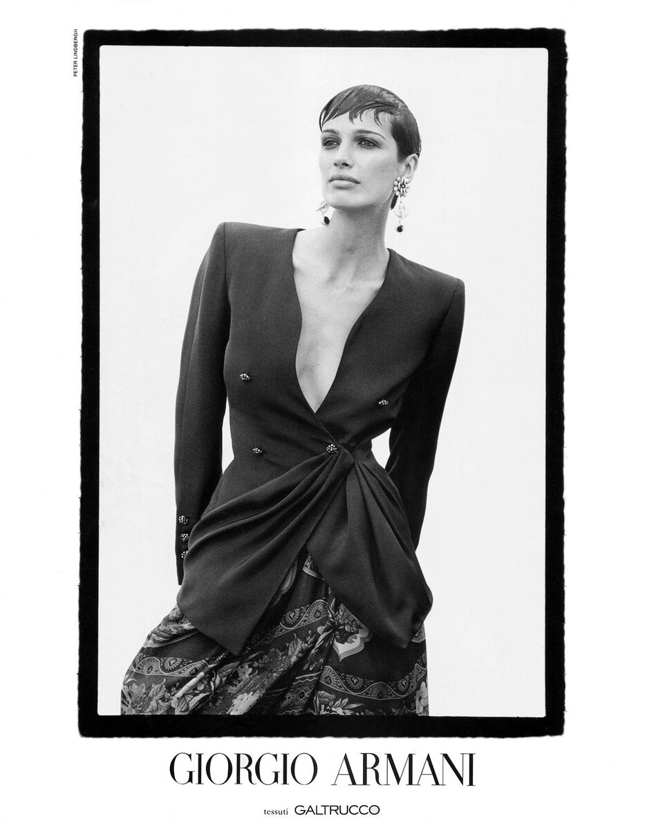 Giorgio Armani Season  Spring 1993 Photographer  Peter Lindbergh Model  Fabienne Terwinghe.