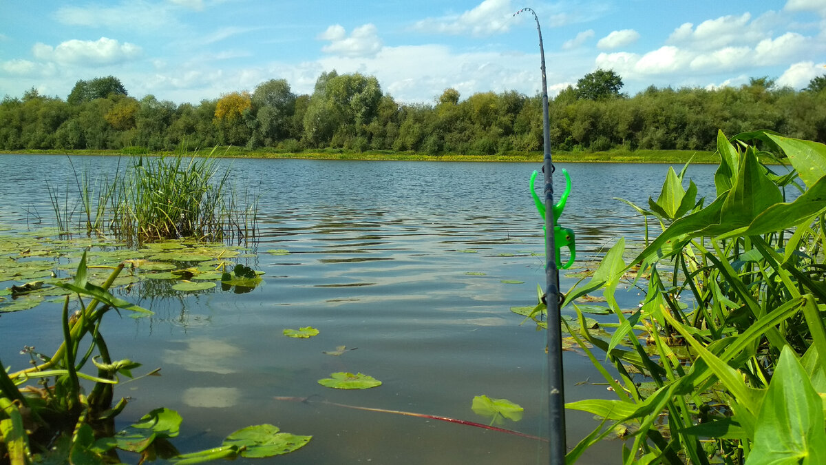 На рыбалке.