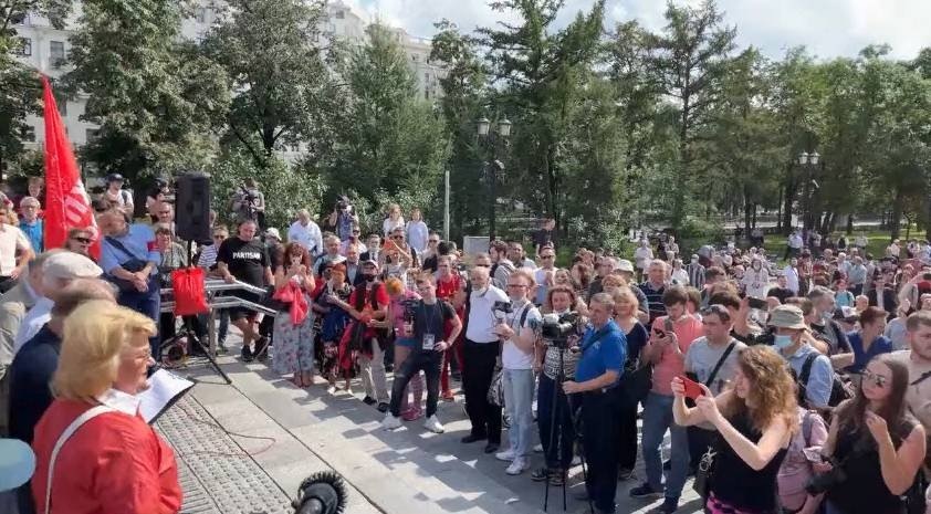 Акция за честные выборы и против принудительной вакцинации. Фото: https://www.leftfront.org