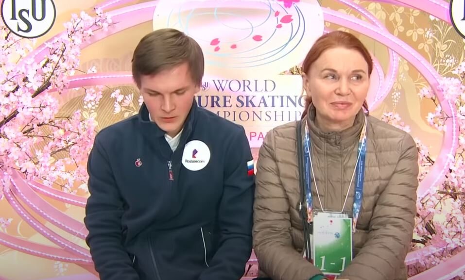 Михаил Коляда и Валентина Чеботарева. 2019 год. Чемпионат Европы, произвольная программа. Источник фото: YouTube канал Первого канала.