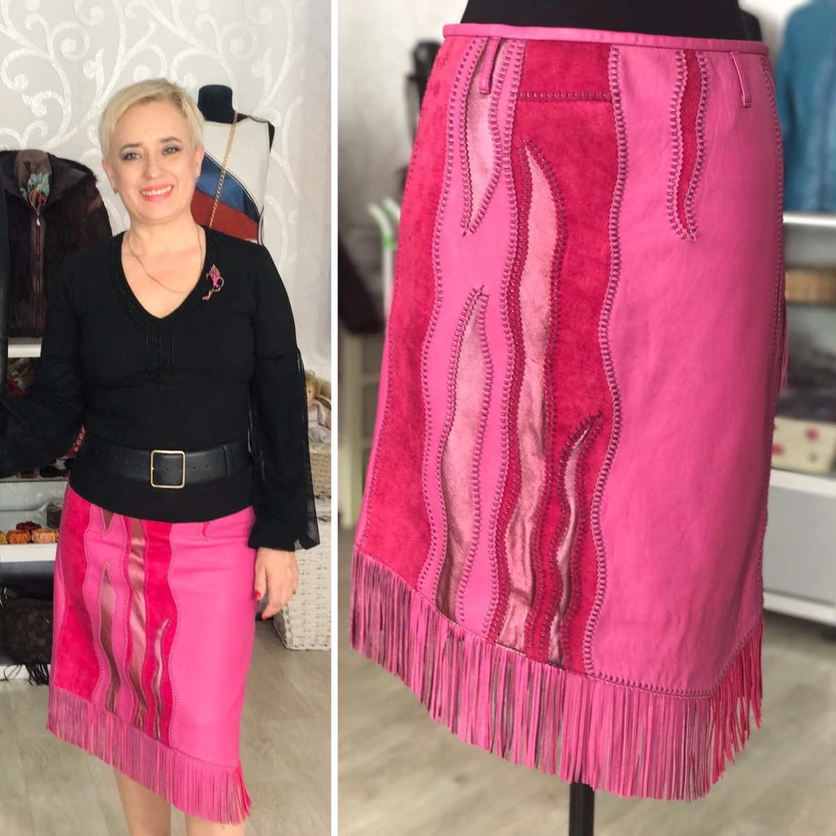 Кожаные юбки от Ирины Берзиной 