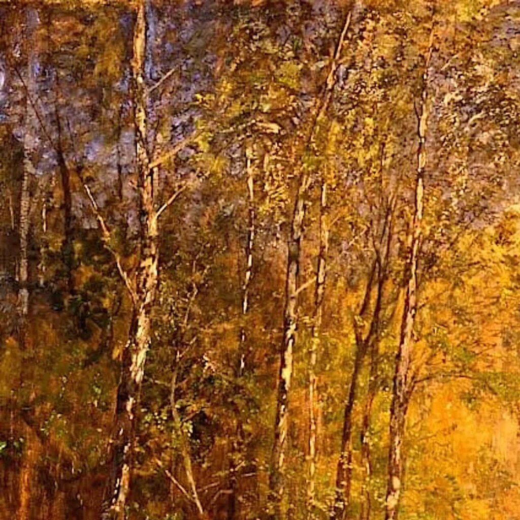 Эмиль Якоб Шиндлер, "Лесная аллея близ Шарфлинга", 1890 год, Музей Леопольда, Вена, Австрия. фрагмент.