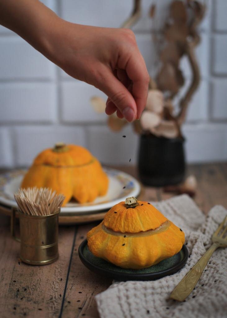 Фаршированные патиссоны от Даши Третьяковой. Рецепт на ее канале: https://t.me/wellness_hedonism