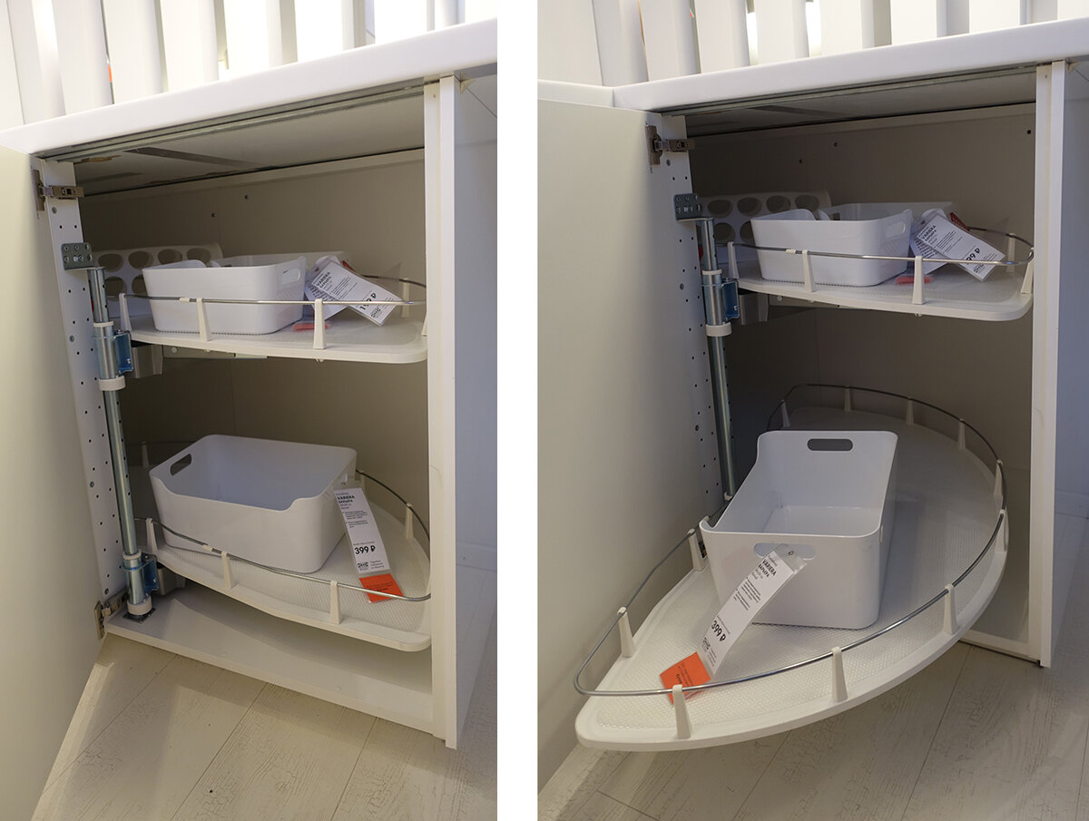 Полка-карусель для нижнего углового шкафа. IKEA Фото автора