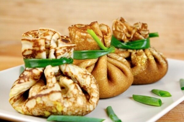 Блины мешочки с начинкой