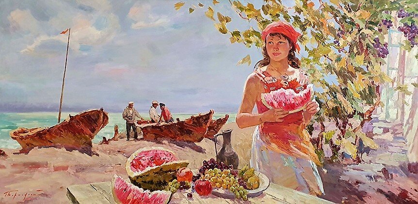 «Август»150х300 холст, масло 2008