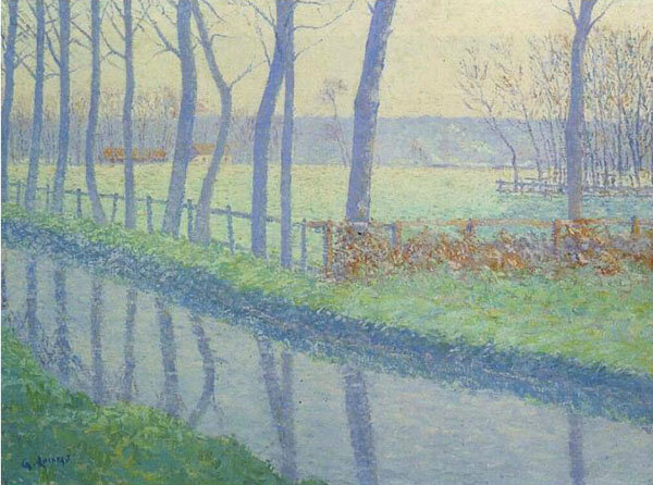 Фотография картины Г. Луазо "Деревья у реки" (из свободных источников)