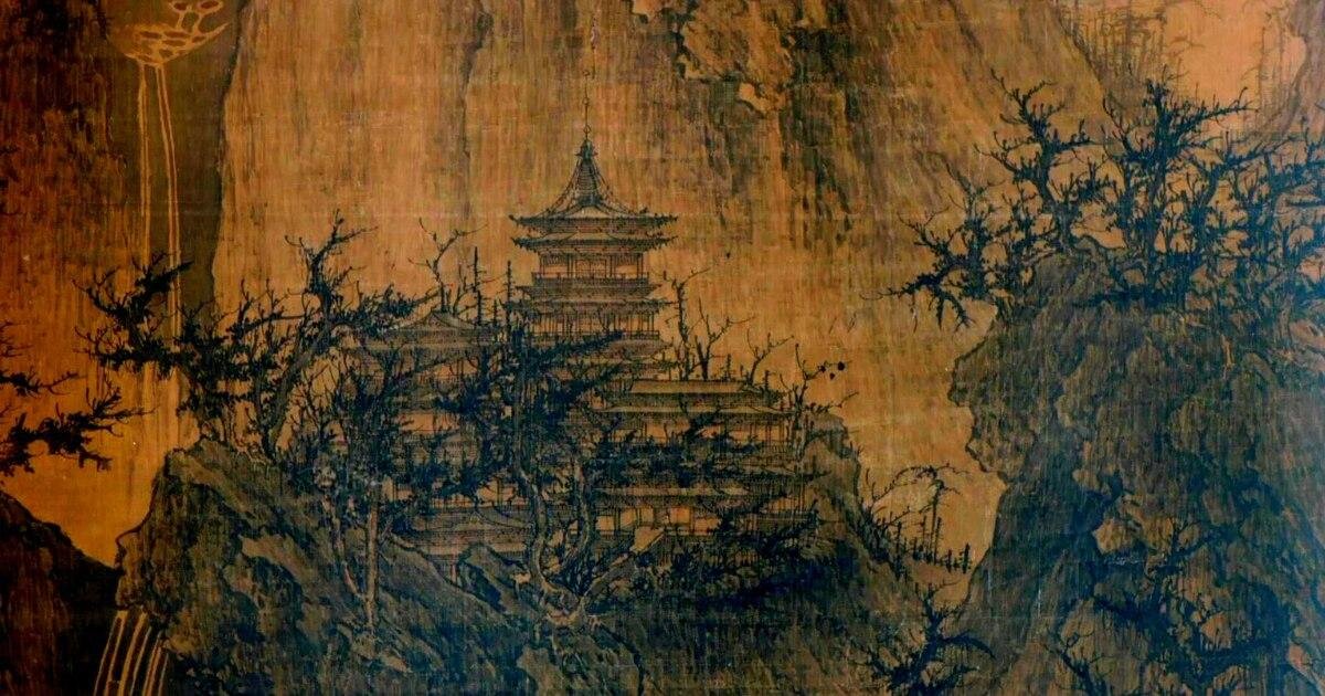 «Одинокий храм среди расчищенных вершин», автор Ли Чэн. Подвесной свиток, тушь на шёлке, 44 на 22 дюйма. Художественный музей Нельсона-Аткинса, Канзас-Сити, штат Миссури. (Public Domain)