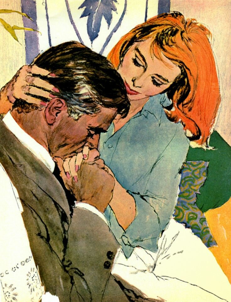 Холостых а я люблю женатого. Винтажные иллюстрации ссора. Любовь Vintage illustrations. Популярная картина 1940. Тревожный ретро картинки