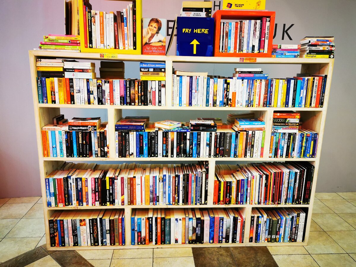 Вот такая книжная полка стоит в торговом центре (фото из личного архива)