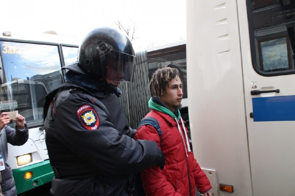 Задержания на акции 28 октября 2018 года. Источник: ТГ-канал "Протестный Петербург"