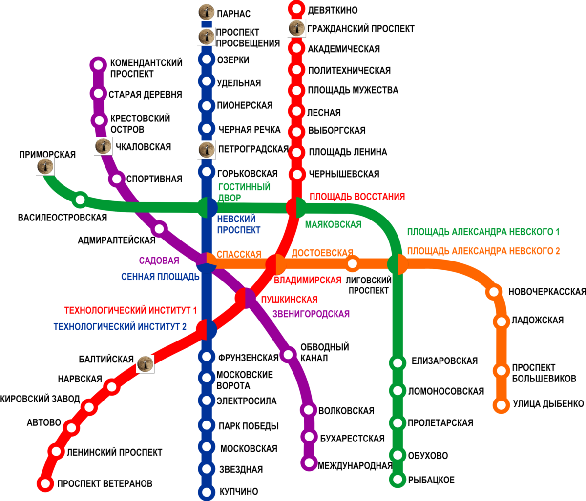 Карта метро спб на 2035