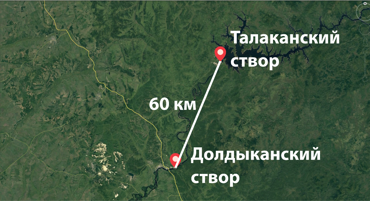 Бурейскую и Нижне-Бурейскую ГЭС разделяют примерно 60 километров
