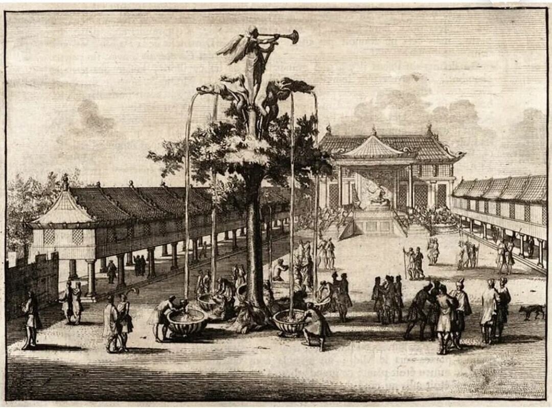 
Фонтан, изображенный в произведении Пьера де Бержерона «Voyages faits Principalement en Asie» (1735 г.).
Источник фото: ok.ru