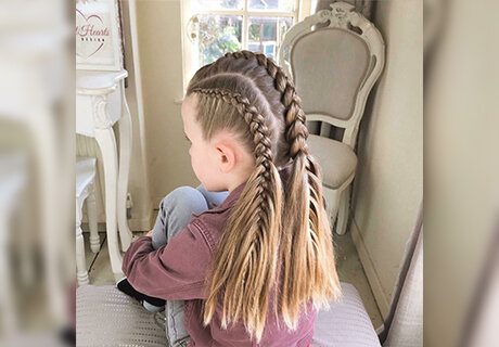 Прическа "Косы-рыбий хвост"