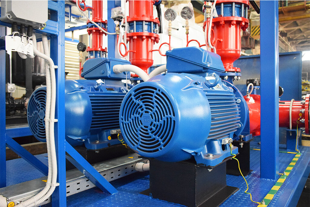 Установка пожаротушения на раме-основании