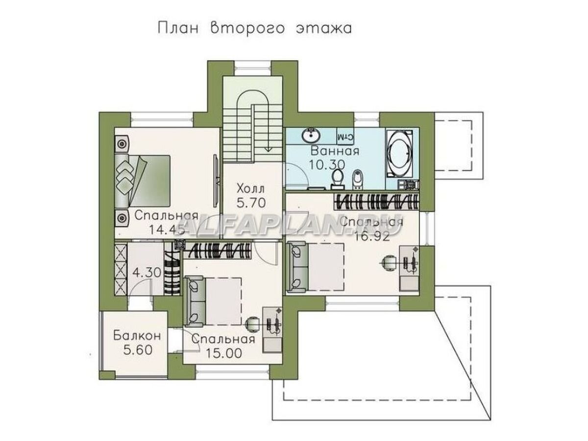 Проект современного дома 676А «Саар», 4 спальни, 145м2 | Популярные проекты  домов Альфаплан | Дзен