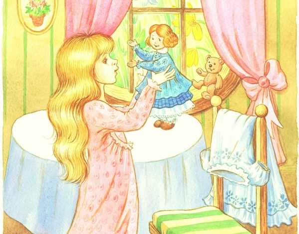 Иллюстрация к пьесе "Новая кукла" из "Детского альбома" П.И. Чайковского  