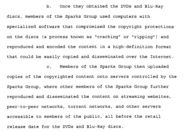 Обвинительное заключение описывает деятельность пиратов