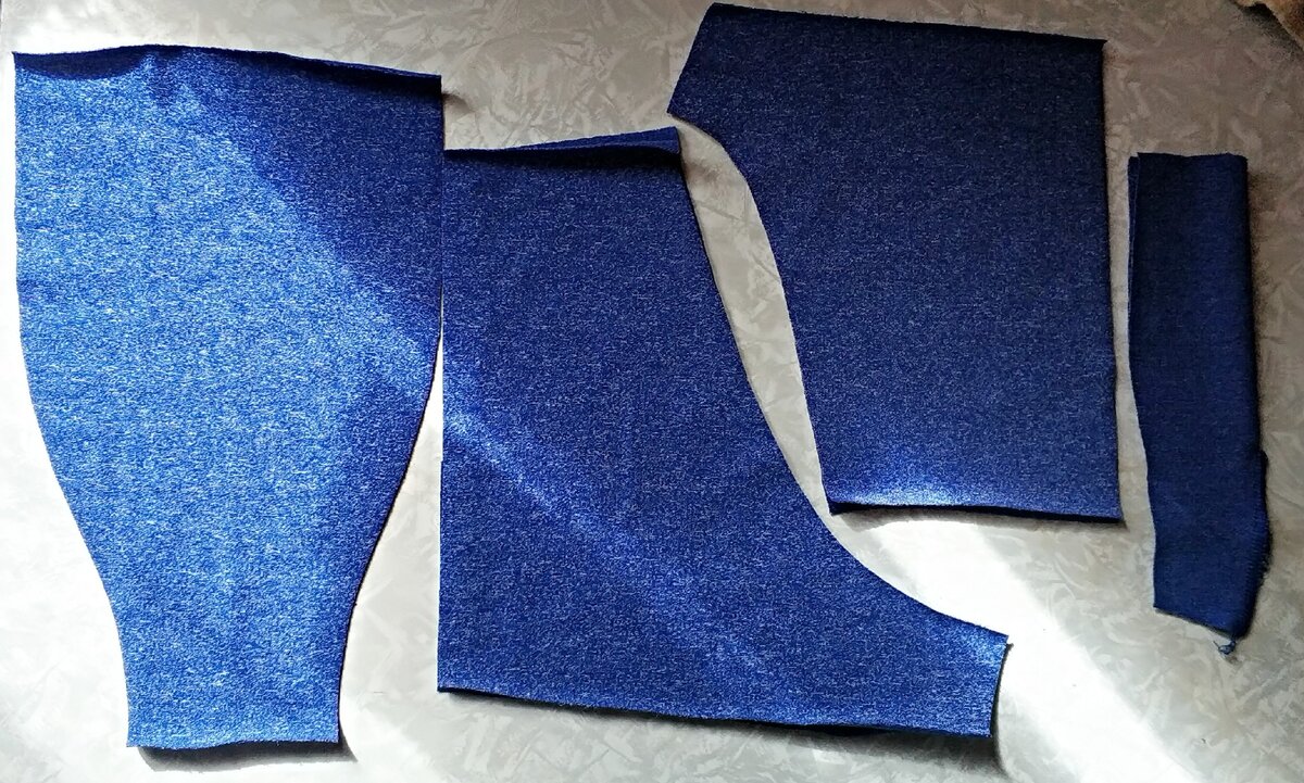 Рис 1. Слева направо: задняя часть 1 шт., задняя боковина 2 шт., передняя боковина 2 шт., передняя часть 2 шт. 