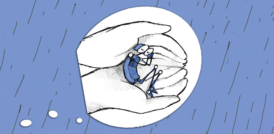 Фрагмент иллюстрации из книги К. Горбуновой"Кусочек", художник Аня Жуковская 