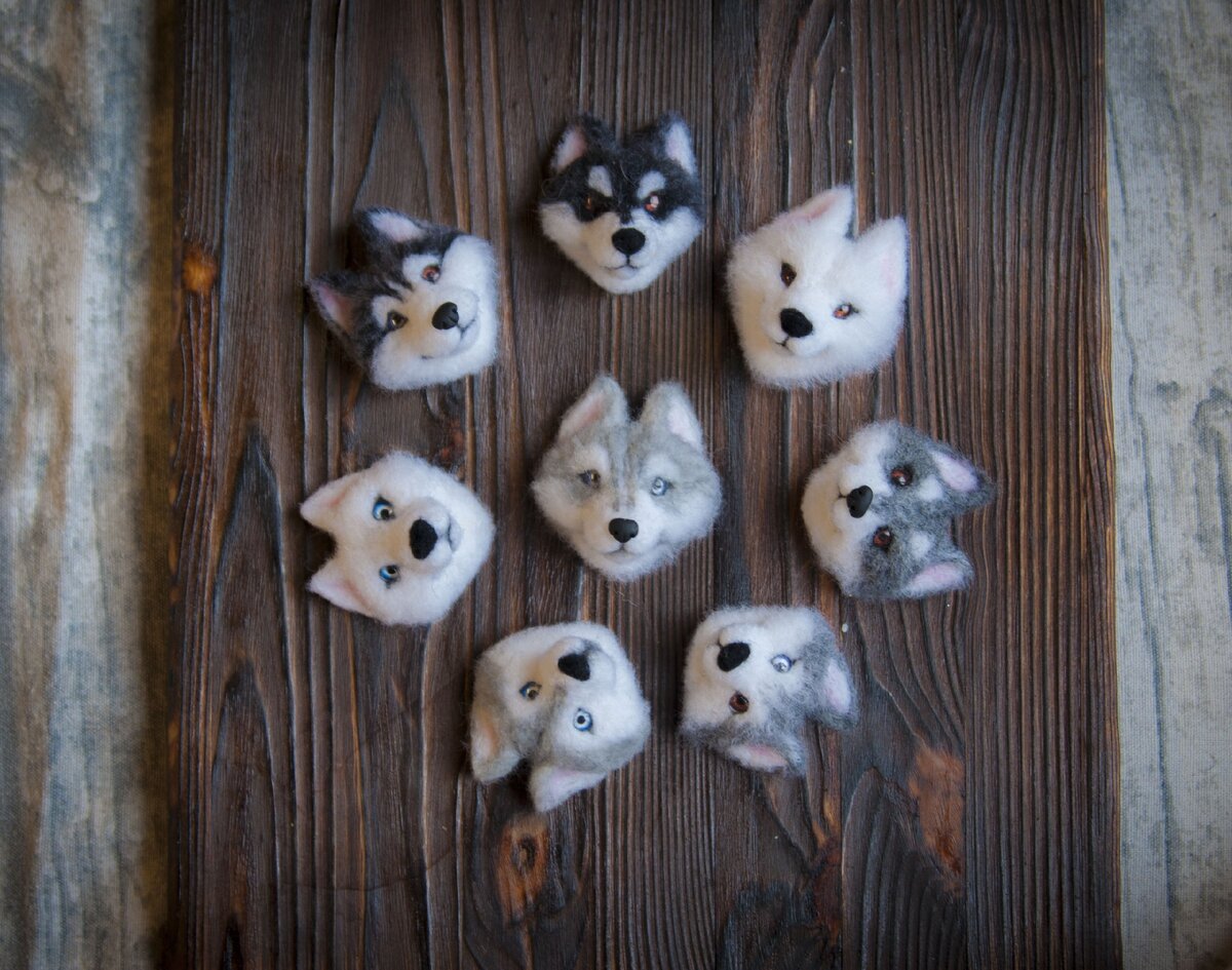 Собако-брошки