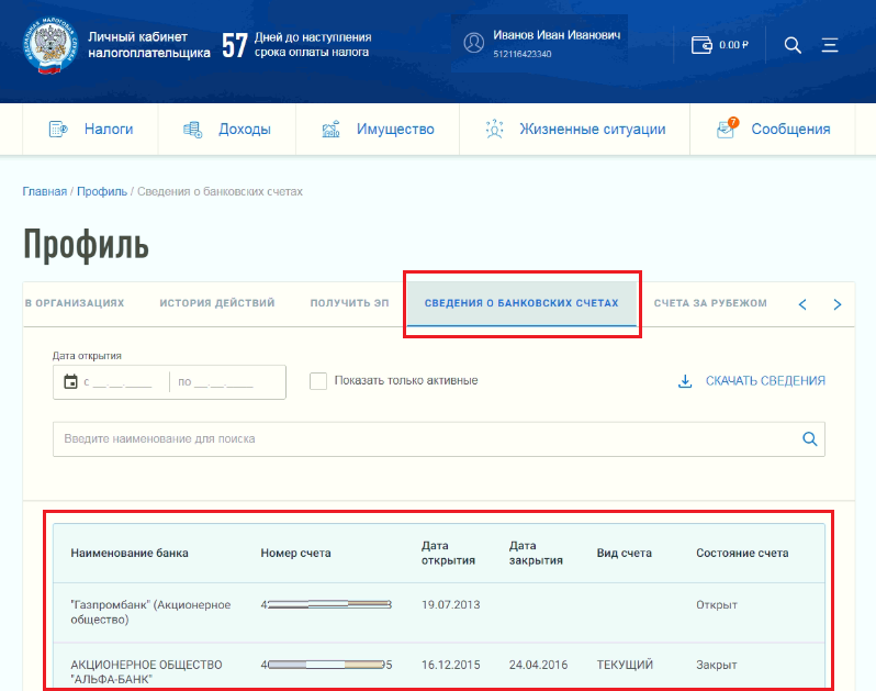 Как узнать через какое. Банковские счета в личном кабинете налогоплательщика. Сведения о банковских счетах в личном кабинете налогоплательщика. Что такое личный счет налогоплательщика. Как узнать в каких банках открыты счета.