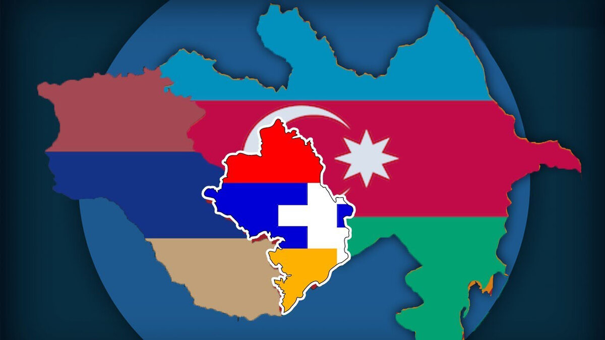 Карта азербайджана с флагом