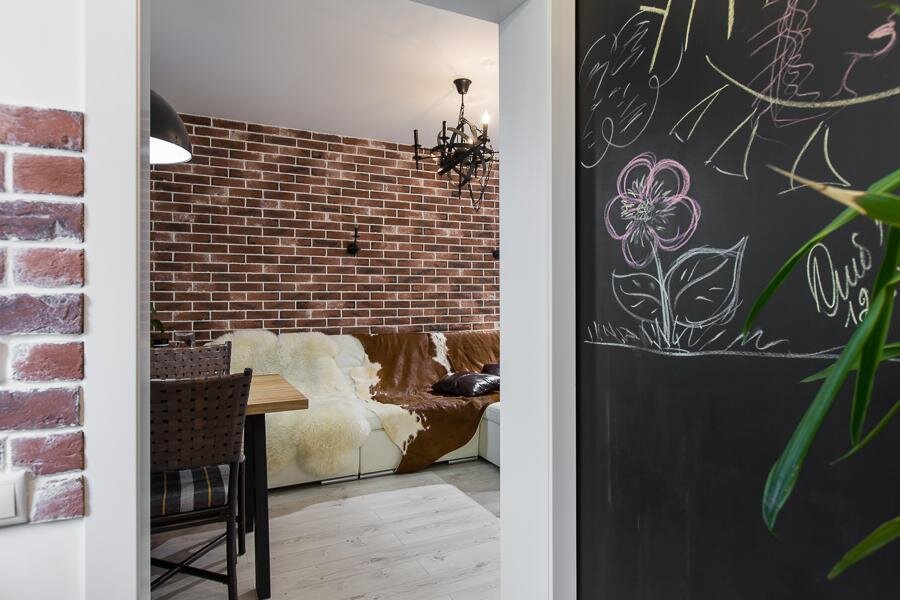 Квартира в стиле Лофт - Кирпич Москва BW 
