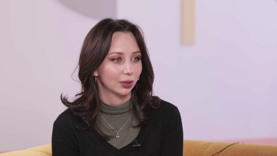 Елизавета Туктамышева во время интервью. Скрин с экрана.