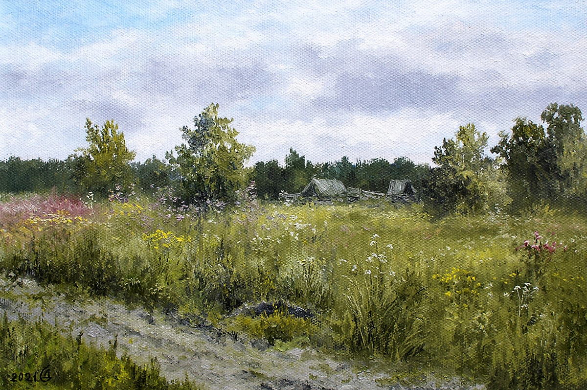 «Летний день», 2021, холст на картоне, масло