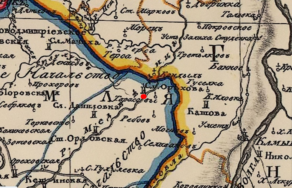 Село Орехово на картах 19 - начала 20 века 