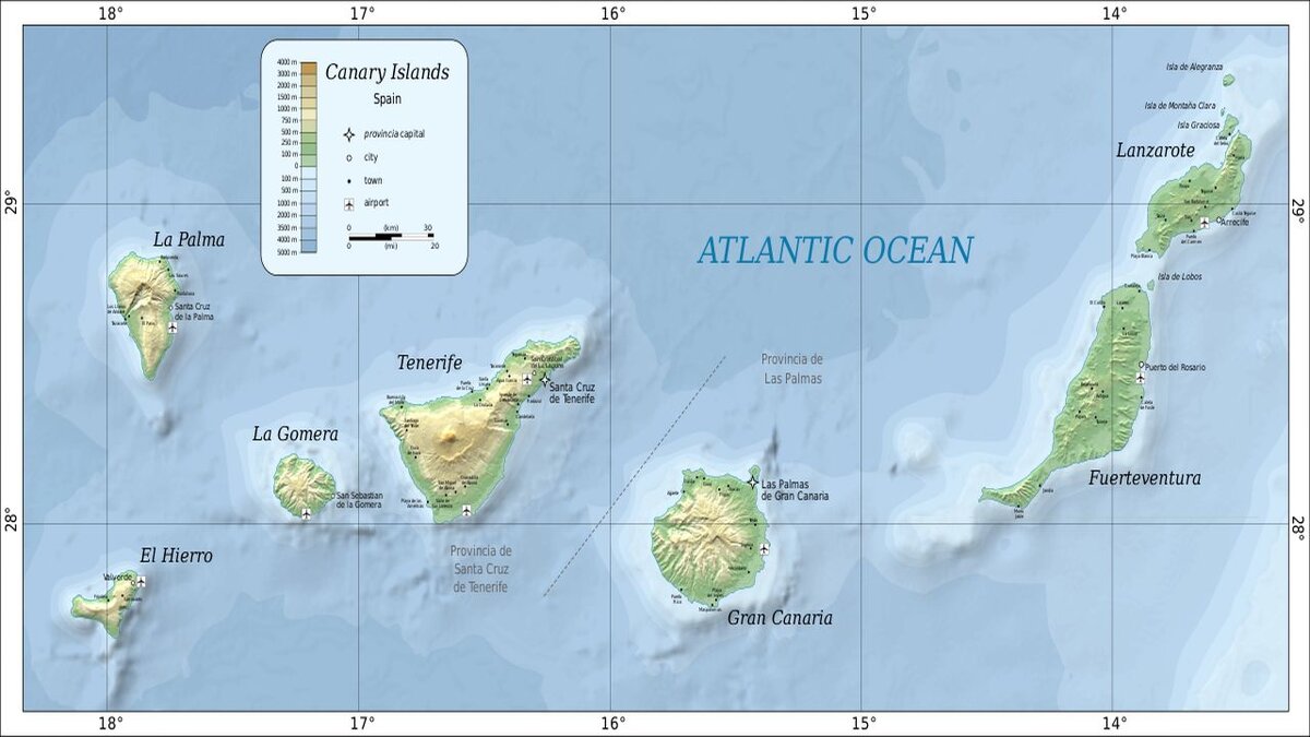 Map of the Canary Islands (Wikipedia)