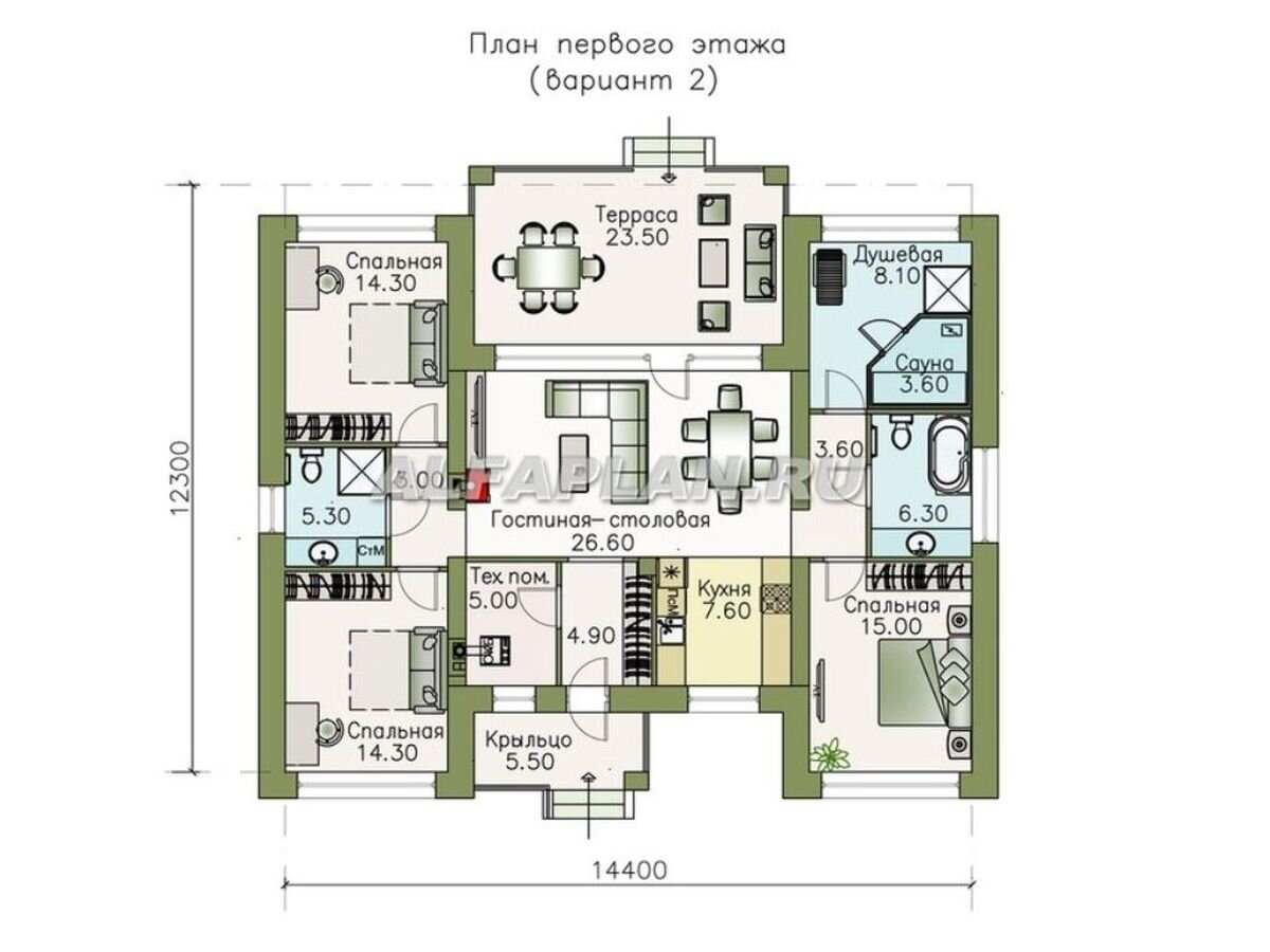 3 рациональных проекта одноэтажных домов с 4 спальнями на любой бюджет |  Популярные проекты домов Альфаплан | Дзен