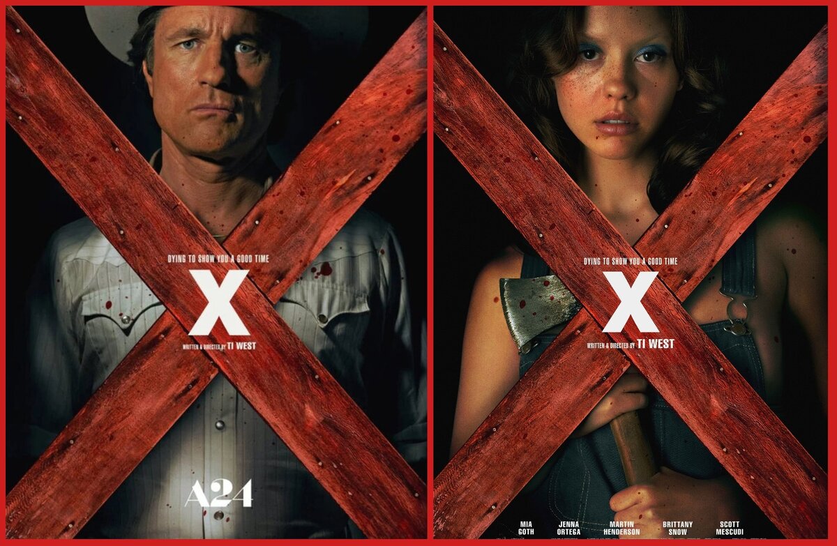  Мартин Хендерсон и Миа Гот. Постеры фильма «X».