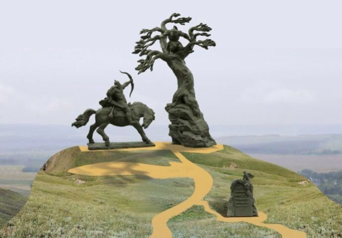 Эскиз памятника Илье Муромцу в г. Брянске.