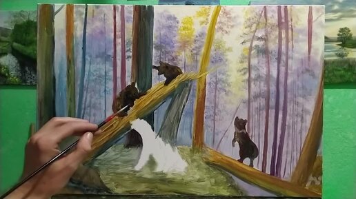Руслан Юрьев Art Левша | Пишем картину по мотивам И. Шишкина \"Утро в ...