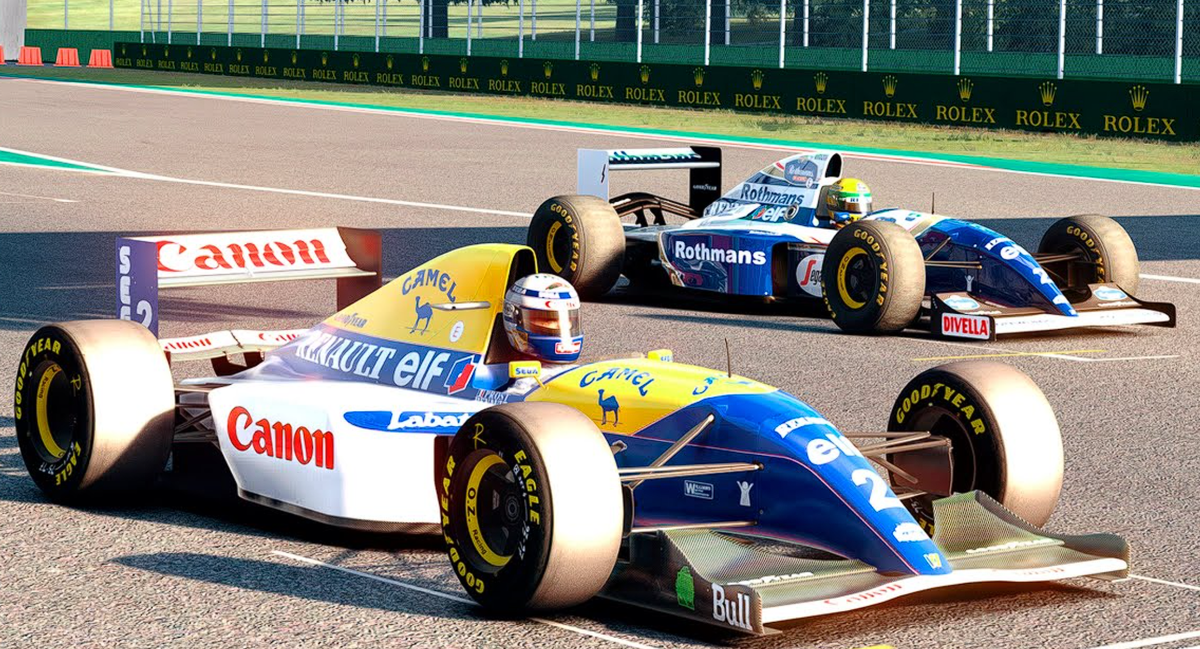 Williams 1993 и 1994 годов в одном кадре. Скриншот игры Assetto Corsa. Источник: Youtube.com
