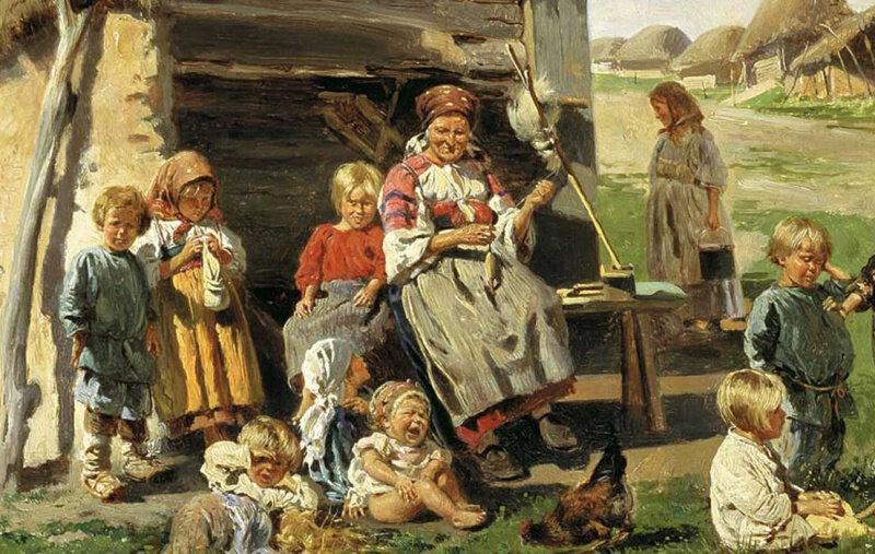 Художник Владимир Маковский "Крестьянские дети"
