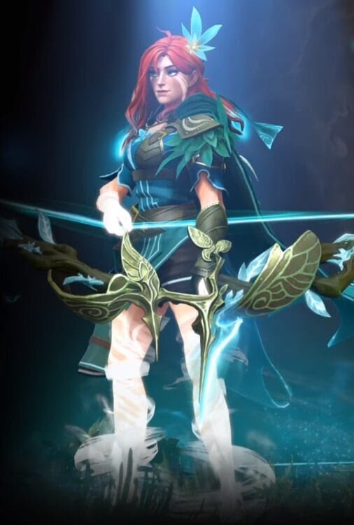 В набор входят новая модель, измененнные портрет и иконки для всех способностей, а также для Force Staff и Eul’s Scepter of Divinity. Также разработчики добавили новые анимации, счетчик урона Focus Fire, визуальные эффекты окружающего ветра для двух стилей, дополнительные эффекты базовых и измененных Immortal-предметами способностей, эффекты смерти самой Windranger и героев, которых она убивает, а также более 500 новых голосовых линий.